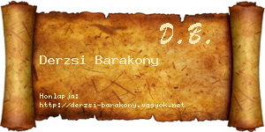 Derzsi Barakony névjegykártya